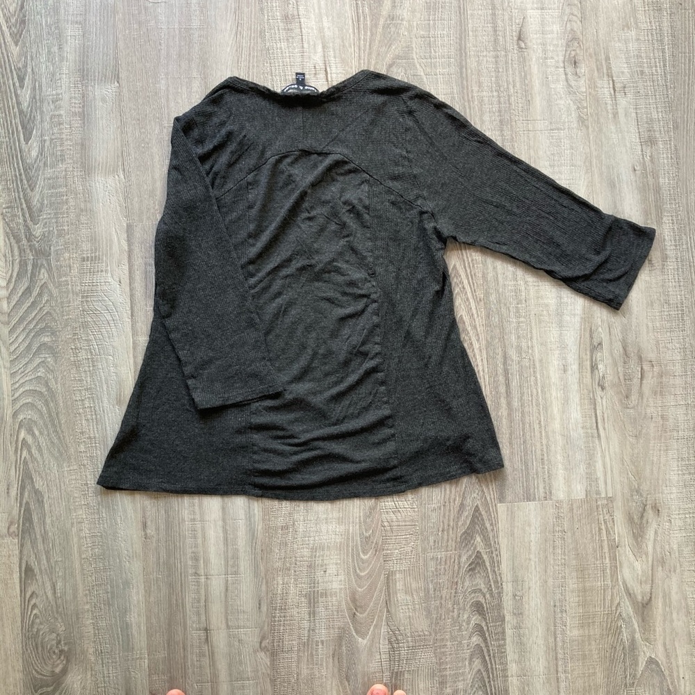 Ultra Soft Drapey Grey Henley - Picture 3 of 3
